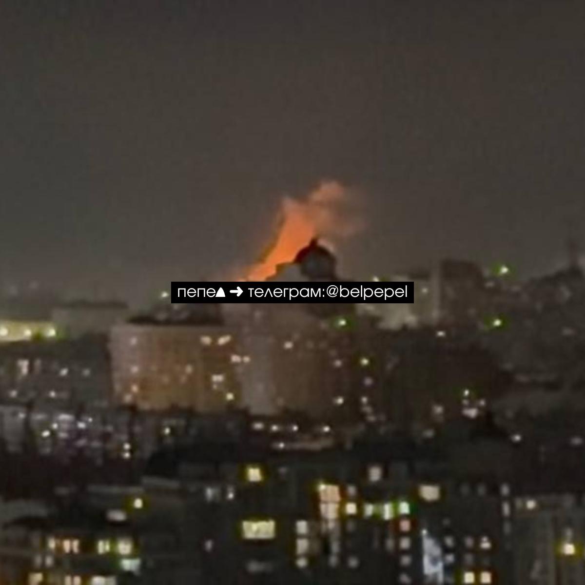 LXSummer1's tweet image. Belgorod, Russia ❗ 
💥 Footage of a strike on the Michurinskaya Thermal Power Plant (TPP) of GT Energo in Belgorod. In total, the TPP was hit by at least four strikes. - Pepel