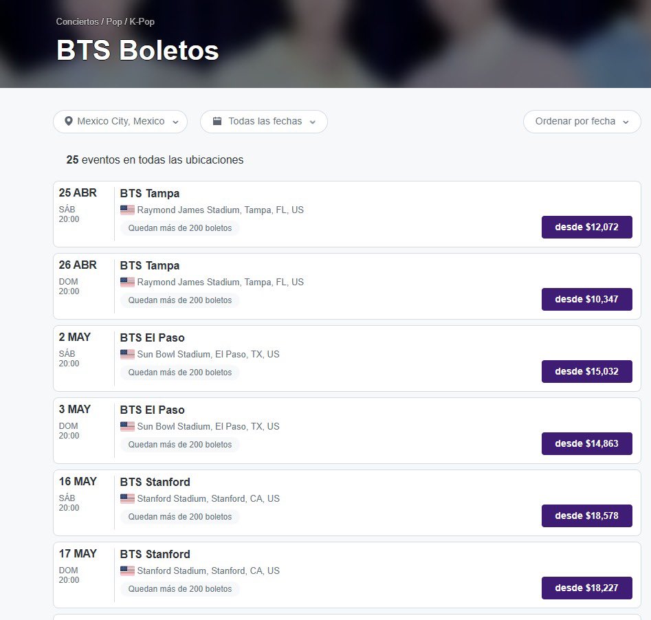 darummas's tweet photo. #OcesaAnunciaPreciosBTS aún no salen a la venta en Estados Unidos pero ya puedes adquirir en @StubHub https://t.co/p1yKGupccI