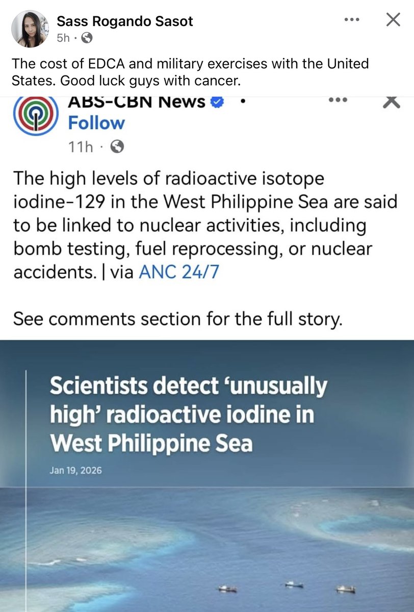 1. When did the United States last perform a nuclear test in the SCS/WPS?

NEVER

2. Besides the United States, which country in the area uses nuclear power and navigates through the SCS/WPS?

xhina
Russia

🤦🏻‍♂️🤡