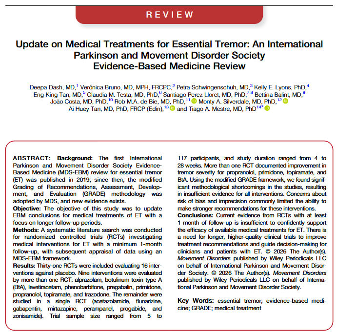 Movement Disorders Journal tweet media