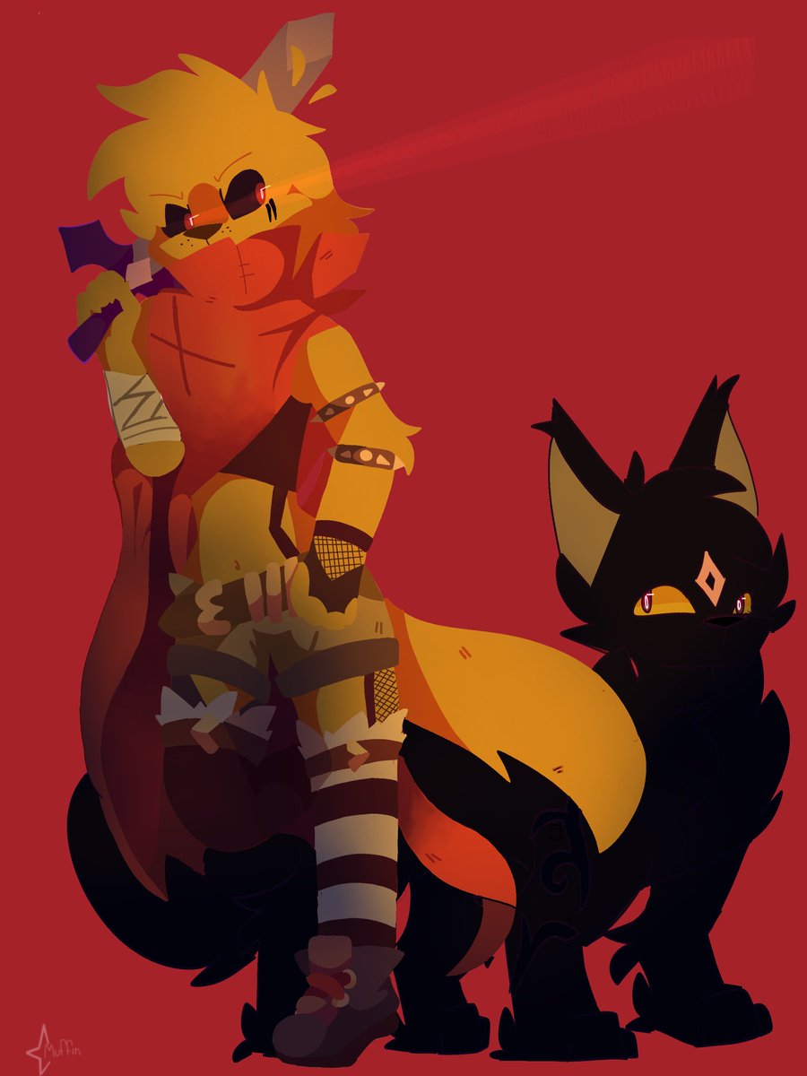 Dibujo que creo nunca subí jjskjs ✨ 
El lobo no me gustó pero sin el queda todo vacío 😔