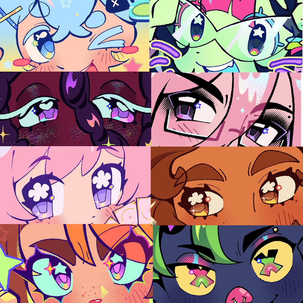 Yanana_UA's tweet photo. Eyes from past works,,, I like drawing them all shapey https://t.co/somnBMH1s6