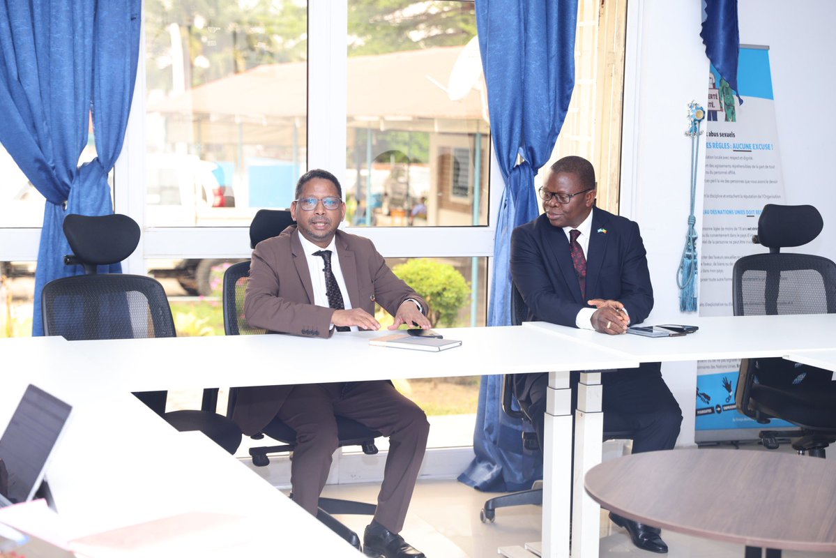 OMSCongo's tweet image. Ce 20.01.2026, Dr @sodjinoudossou et l’équipe @OMSCongo ont échangé avec le Coordonnateur Résident @ADiallo2018 sur les priorités sanitaires 🇨🇬 &amp;amp; l’importance du leadership de l’#OMS et la coordination du système des Nations Unies pour renforcer l’impact #santé. Vive le #OneUN 🇺🇳