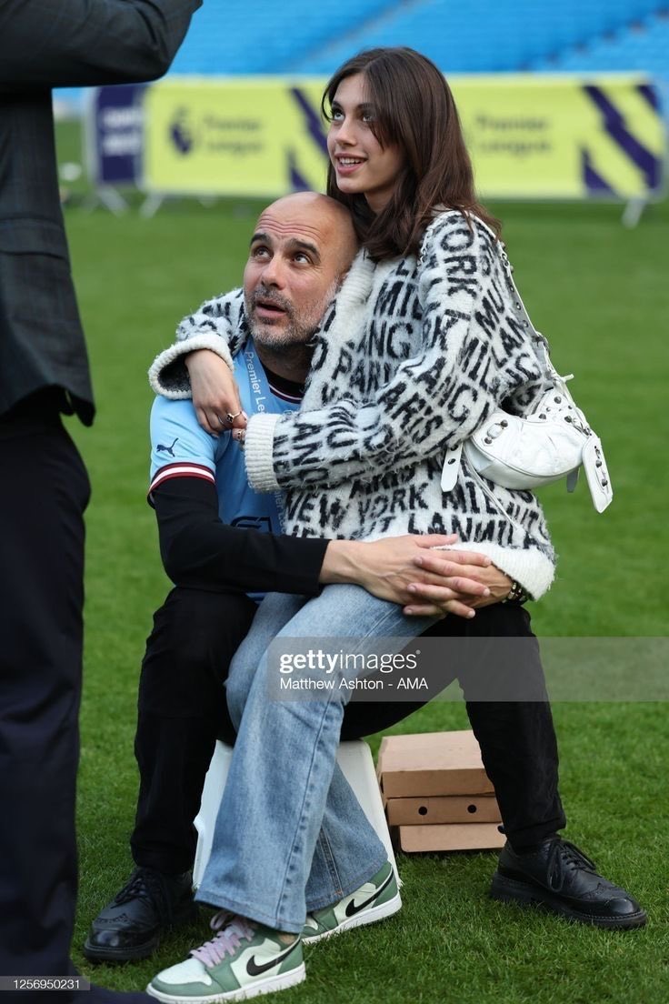 Pep Guardiola needs to give it a break, he is done with coaching, he needs to focus on this beautiful woman