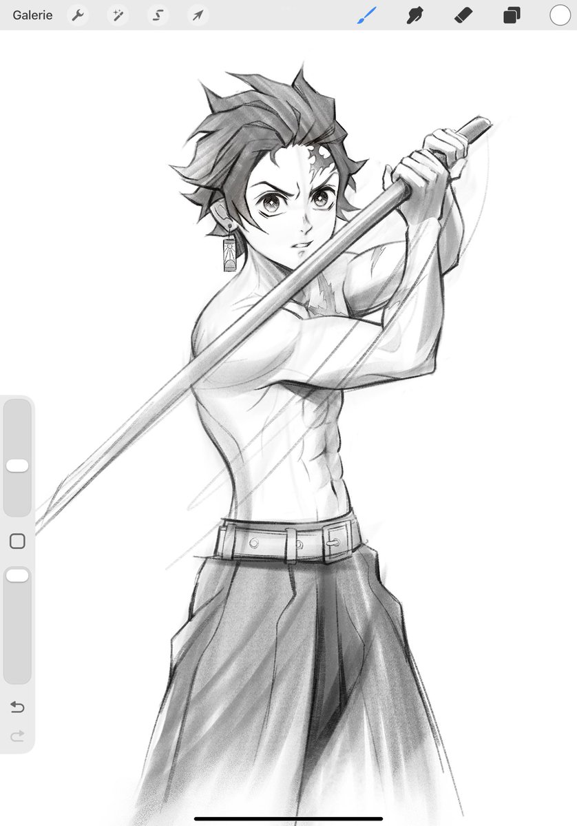 ghadenia's tweet image. Tanjiro sketch ✍🏻