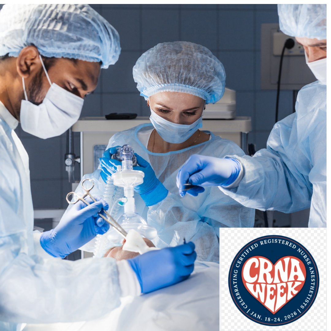 National CRNA Week. This year’s theme, “CRNAs: The Heart of Anesthesia,” honors the compassion, skill, &amp; leadership CRNAs bring to patient care every day. We are grateful for our incredible CRNAs and the vital role they play in keeping patients safe &amp; comfortable. Thank you! ❤️
