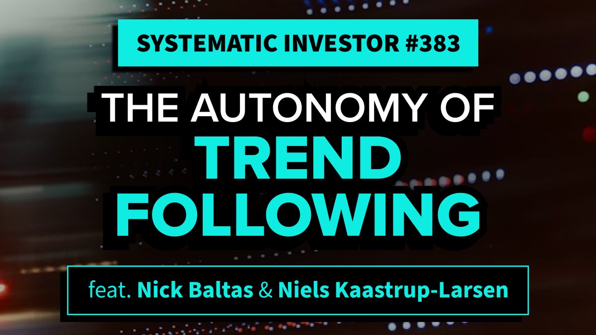 In this episode, Nick Baltas (<a href="/nbaltas/">Nick Baltas</a>) and I review a set of new academic and practitioner papers on systematic trend. We examine what the papers imply for portfolio construction and risk management. Don't miss the chat.👇️ 👇️ 

toptradersunplugged.com/podcast/when-s…