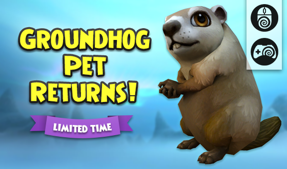 Wizard101's tweet photo. Shadow or no? ☀️🌨️

Get prepared for Groundhog Day early with the Groundhog Pet making its return to the PC Crown Shop and debut in the Console Crown Shop through 2/8! #Wizard101 https://t.co/p3itF784Q4