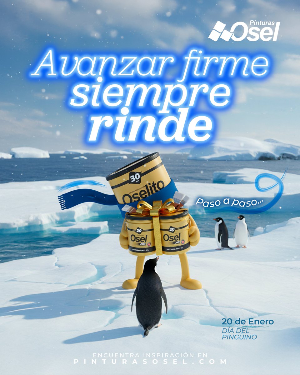 Hoy #diadelpinguino,recordamos que proteger su hogar es proteger el nuestro.🐧

Y en #PinturasOsel creemos en la protección que perdura, en cuidar los espacios que habitamos y el mundo que compartimos.

¡Pintemos un mejor presente y futuro para todos!
#efeméridesosel