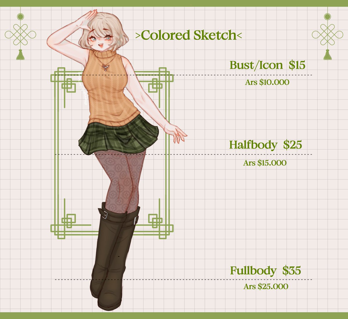 Killgoddesss's tweet photo. COMMISSIONS OPEN!!🌿✨️

HOLIS
Por fin publico los precios nuevos, la razón de su aumento es que planeo tener las comisiones como un trabajo? Ya que por mi ansiedad social me cuentra encontrar uno //cry
Rt porfis

#opencommissions #comisionesabiertasargentina #commsopen #Vgen https://t.co/5FCLj4BB9w