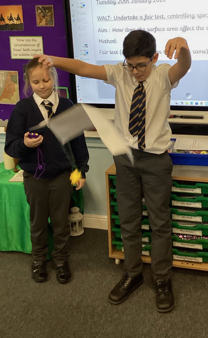 ￼ Year 5 have been learning about air resistance in their science lessons, and today completed an investigation with parachutes! 🪂 #science <a href="/PKCKST/">Primary Knowledge Curriculum</a> #Ks2Science