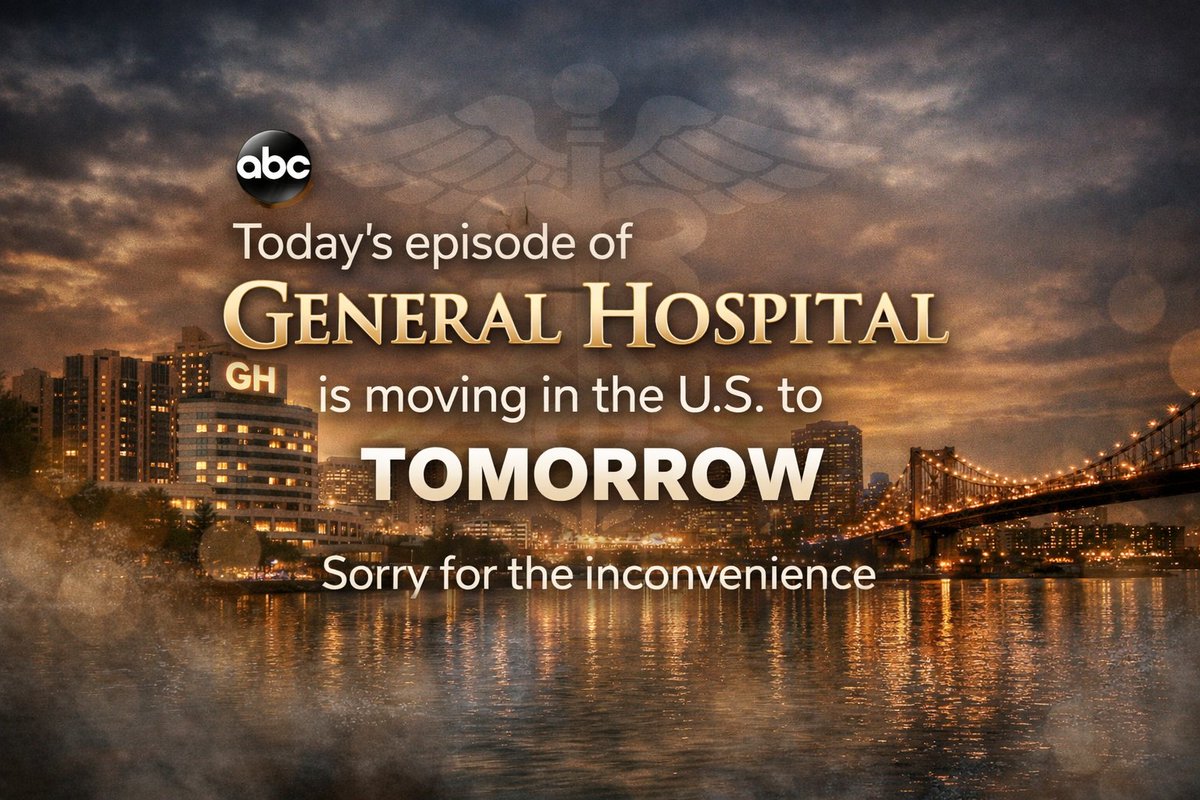 Heads up, #GH fans 💙
Due to ongoing live news coverage, today’s episode will now air tomorrow.
Our Canadian viewers will see an encore tomorrow.