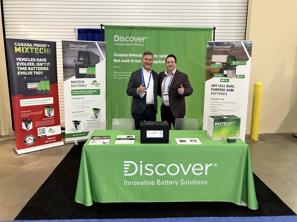 DiscoverBattery's tweet photo. We’re live at HDAW! 🚛⚡

We're excited to be exhibiting alongside Canadian Energy at booth #345. If you’re attending the show, stop by our booth to connect with the team and learn how MIXTECH technology is helping improve performance for commercial fleets. https://t.co/ym6MSWmgkm