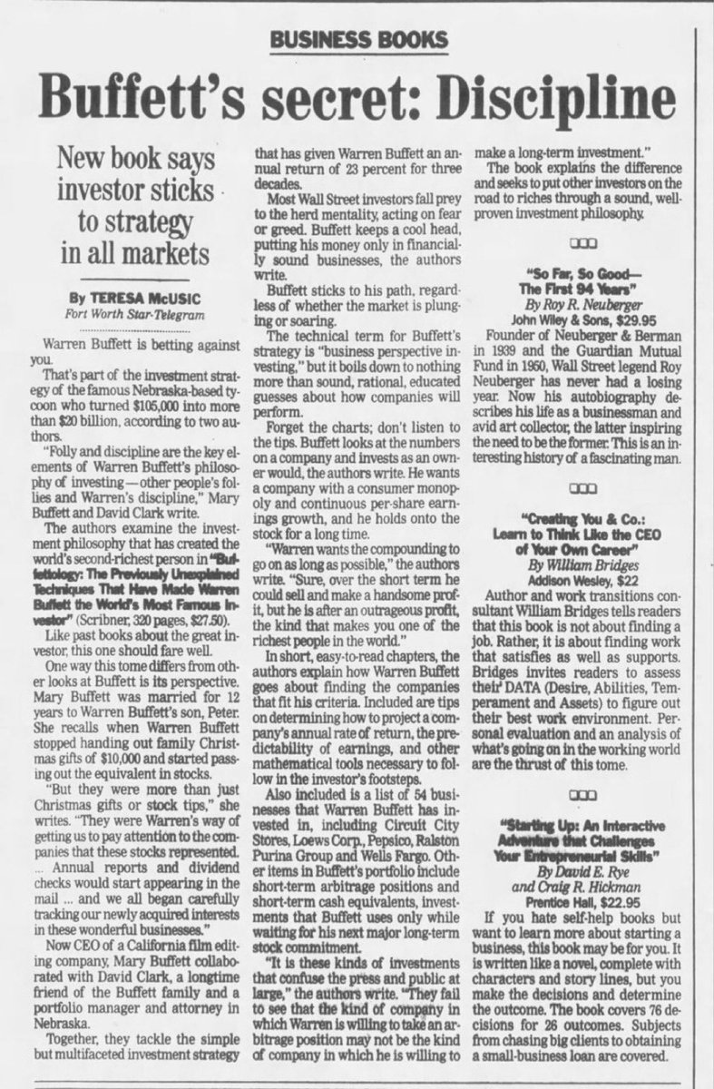 Buffett’s secret: Discipline