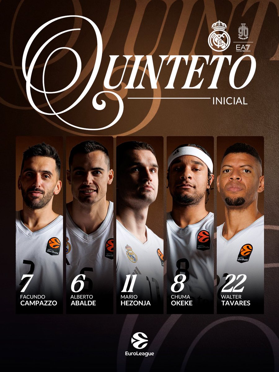 RMBaloncesto's tweet photo. 📋 ¡Nuestro quinteto inicial para el partido vs @OlimpiaMI1936! https://t.co/pxV4Is0J9w