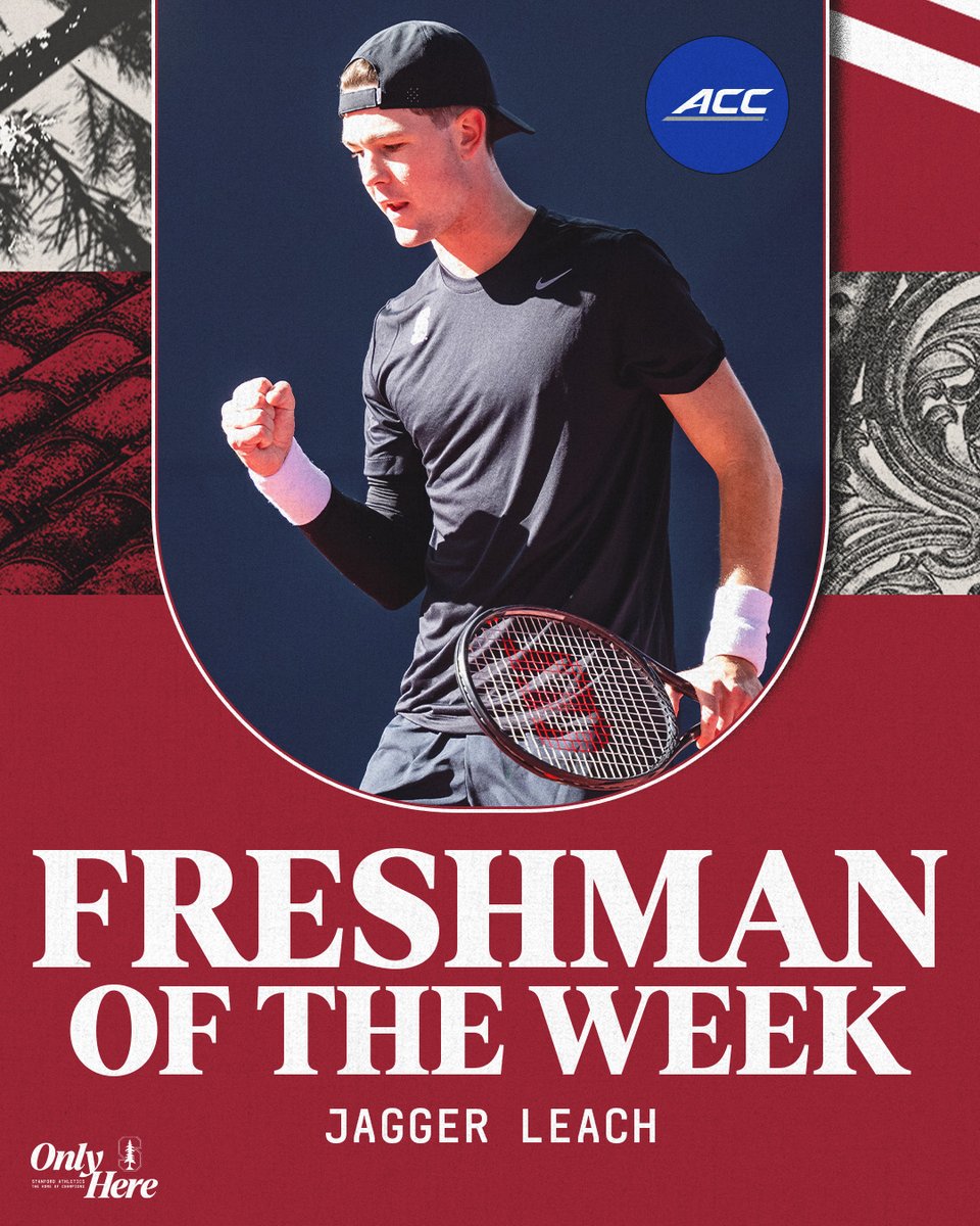 Congrats to Jagger Leach, <a href="/theACC/">The ACC</a> Freshman of the Week!

🎾 stanford.io/4qqyvjb | #GoStanford