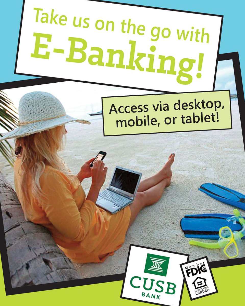 Banking that travels with you. ✈️ 🚗 

From the beach to the backyard, E-Banking makes managing your money simple and secure.