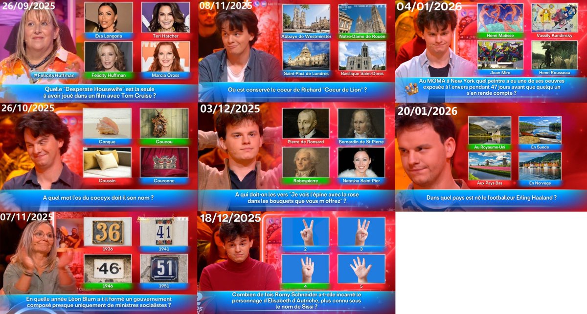 brillant_j52653's tweet photo. Une chose est sûre... Cyprien est certainement le grand maître de midi qui est passé le plus souvent au rouge.
Et à chaque fois, on ne peut pas dire que les challengers ont eu des duels faciles (et mention spéciale pour la fausse réponse du 7/11).
#Les12CoupsDeMidi #12coupsdemidi https://t.co/244vjaXRK5