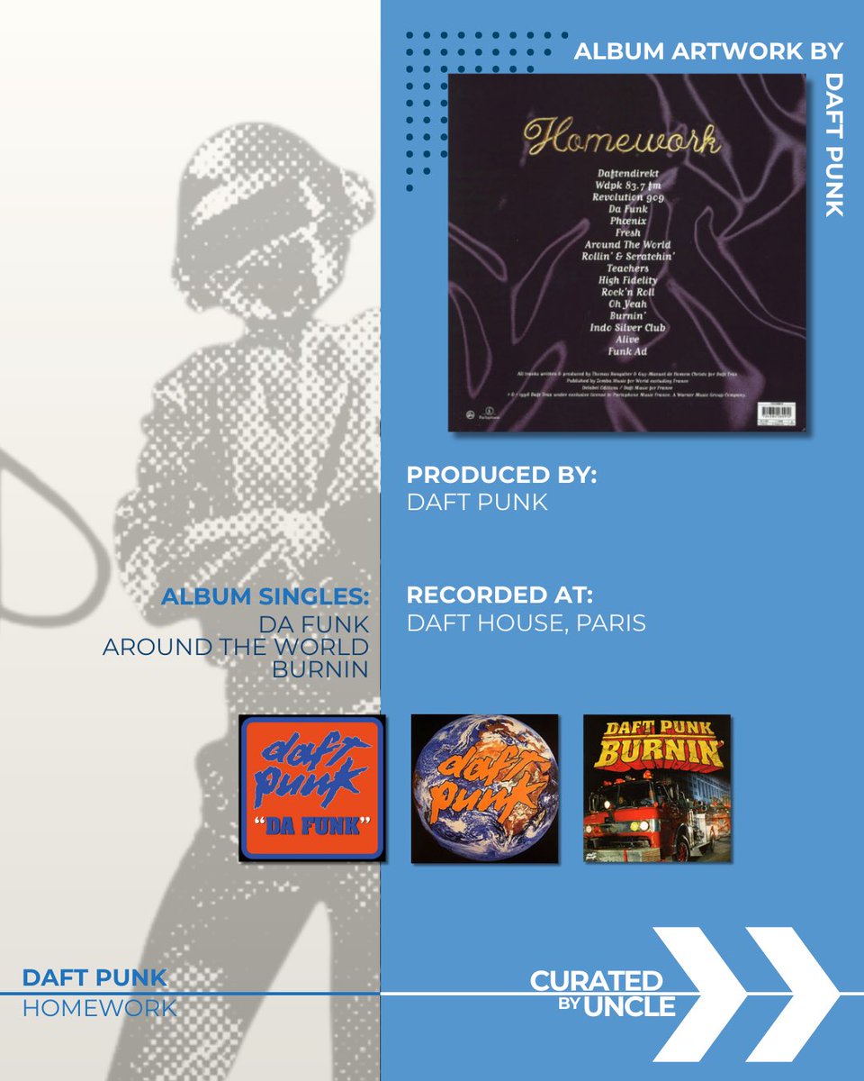 CuratedByUncle's tweet photo. 📆 Released On This Day In 1997 🎶 

Daft Punk | Homework 

29th Anniversary Vinyl Album Review 🎧

#daftpunk #onthisdayinmusic #frenchhouse #homework #dafunk https://t.co/abn5AnjoTA
