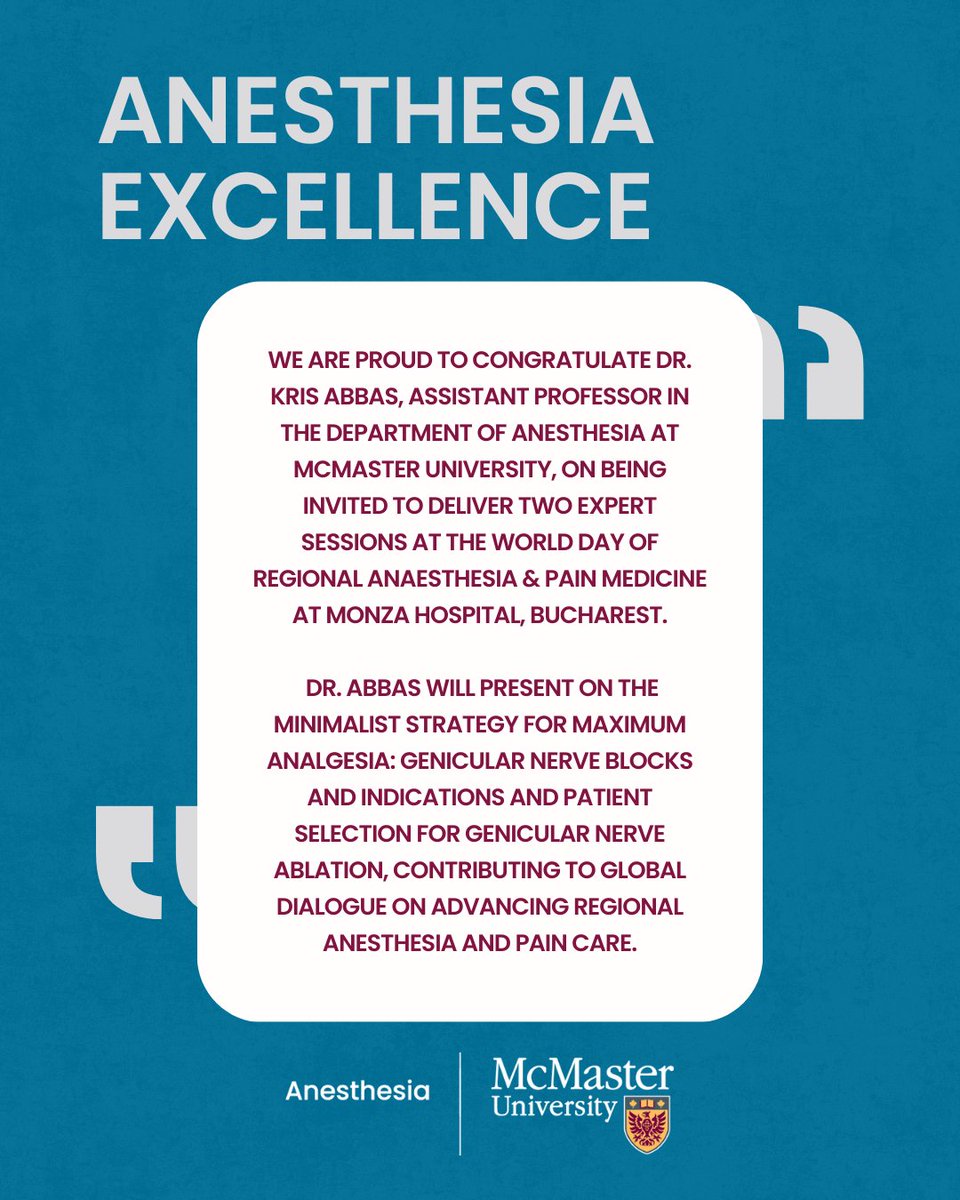 McMaster Anesthesia tweet media