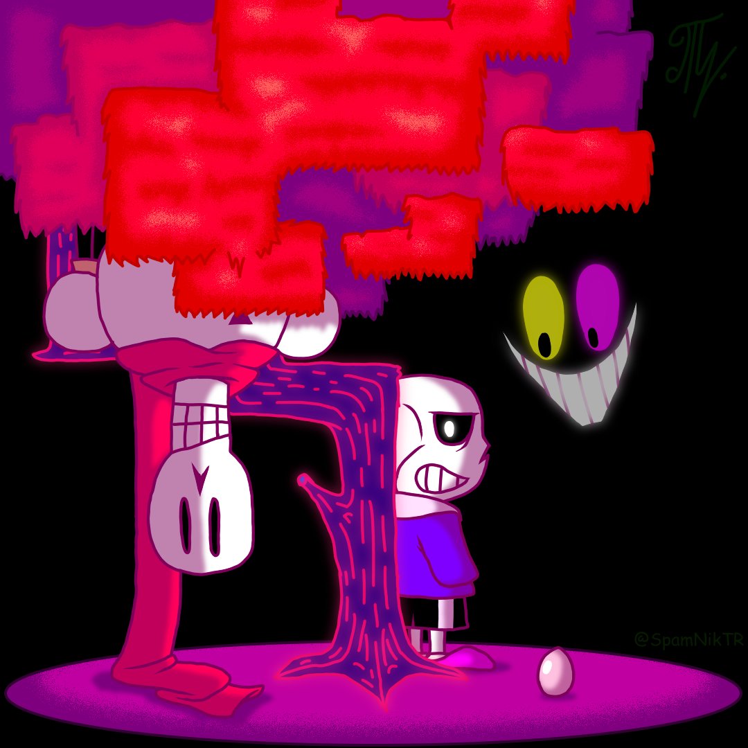 SpamNikTR's tweet photo. I got the idea for this art from a funny thought: Sans and Papyrus are the Eggman from Deltarune.
However, for some reason my mom said this art turned out too aggressive. Can you tell me why?
#DELTARUNE #Deltarunefanart #undertale https://t.co/uoZvHmNHG2
