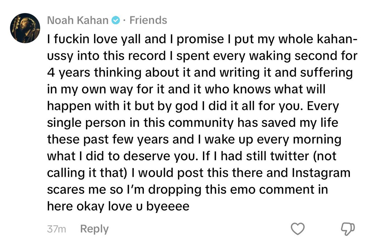 KahanArchive's tweet image. Did Noah Kahan just say he put his whole kahanussy into this record..