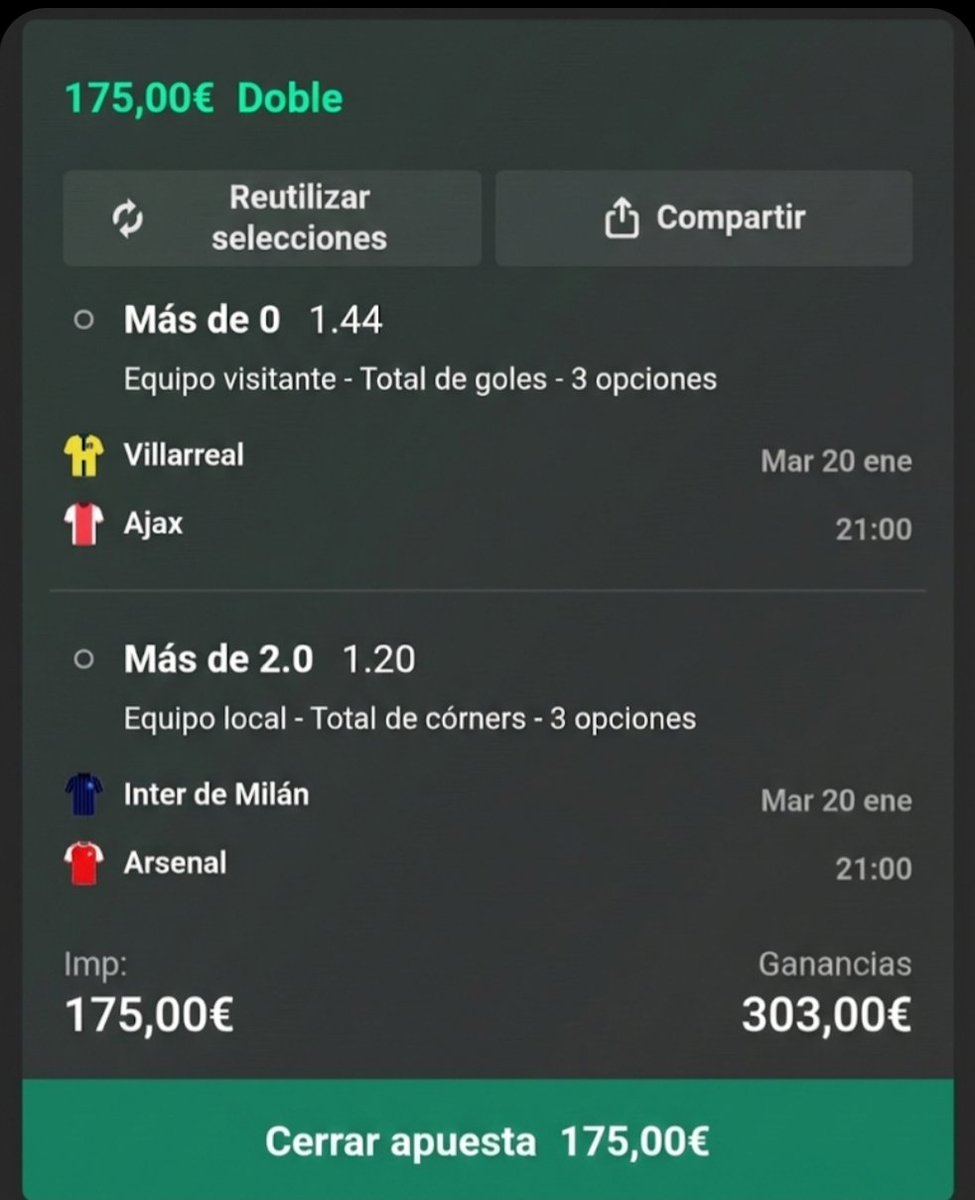 BulPicks_'s tweet photo. 🏆 ¡VUELVE LA CHAMPIONS LEAGUE! 🇪🇺

1️⃣ 🇩🇰 Copenhague 🆚 Napoli: La estadística más fiable del día.

2️⃣ 🇵🇹 Sporting 🆚 PSG: Valor matemático puro en Lisboa.

3️⃣ 🇪🇺 Ajax / Inter: Lectura de necesidad y jerarquía.

🎁 Y una Funbet imposible Cuota 100. https://t.co/wHuusxZqzl