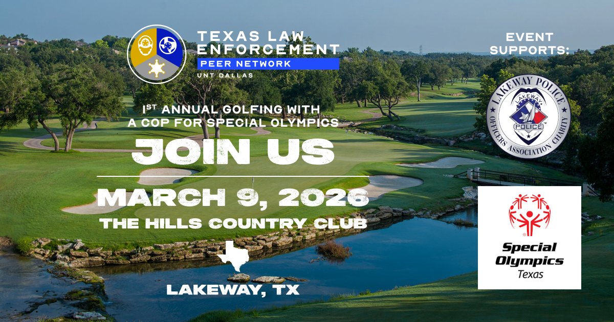TLEPeerNetwork's tweet image. We’re proud to partner with the @LakewayPolice  Officers' Association &amp;amp; @SOTexas for the 1st Annual Golfing with a Cop Tournament. Registration is now open: zurl.co/8lZwA