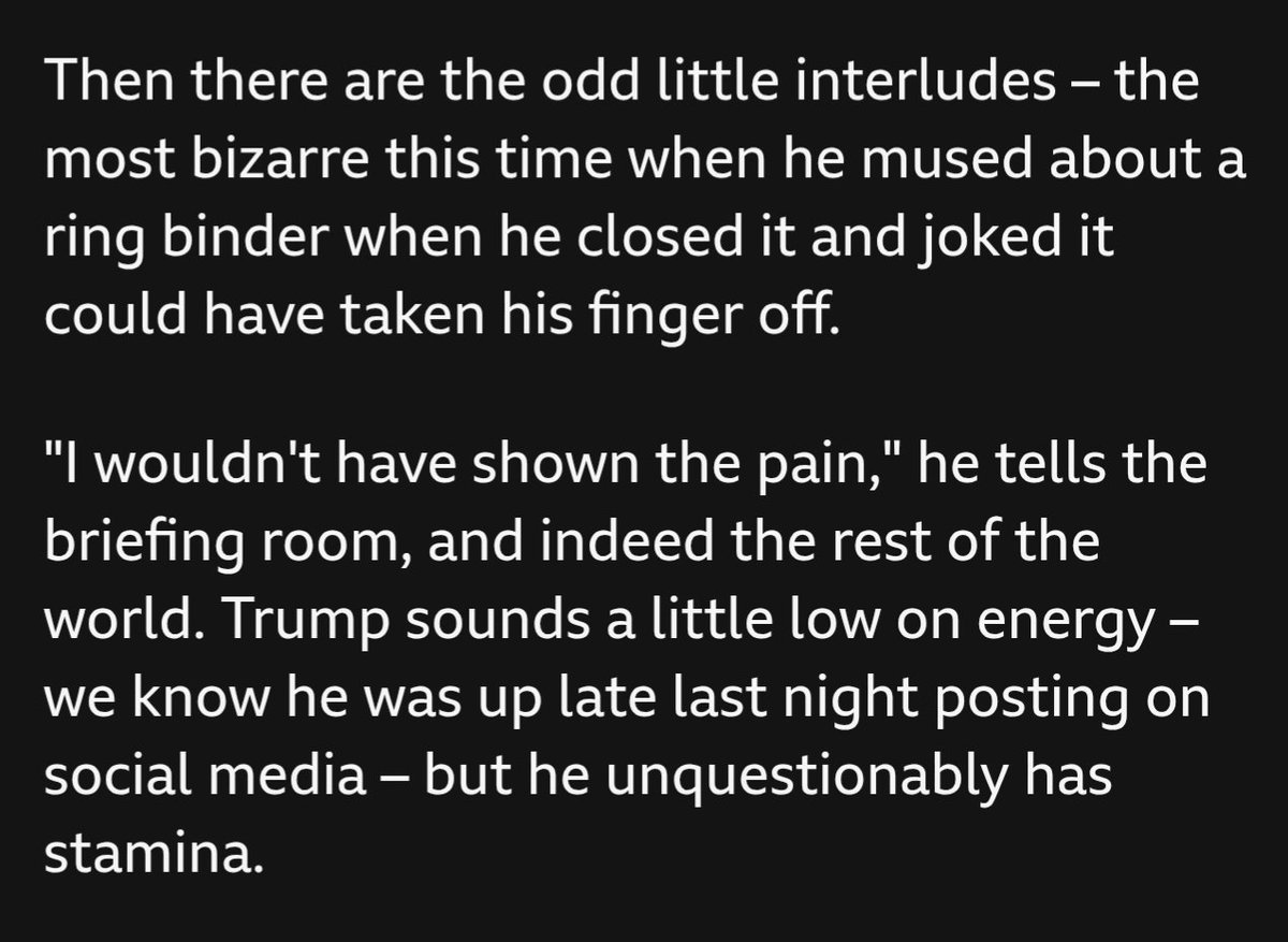 Haha... Dementia.
Disinhibition phase is coming in strong. He'll be whipping his chode out at press briefings in a couple months.