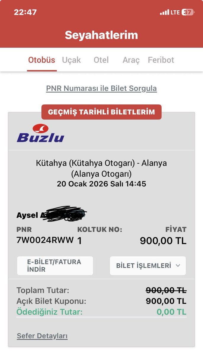Buzlu turizmden Kütahya otogarı- Alanya otogarı bilet aldım kızım için. Manavgat otogarında kızımı araçtan indirip başka bir otobüsle devam etmesini istediler. <a href="/TCKulturTurizm/">T.C. Kültür ve Turizm Bakanlığı</a>