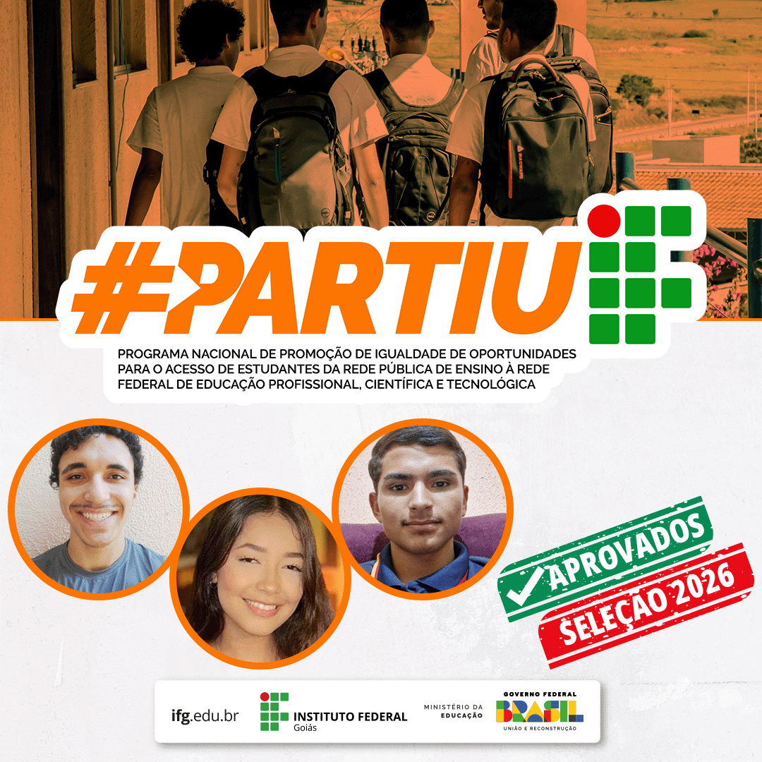 A maioria dos estudantes que fez o curso PartiuIF, em 2025, foi aprovada na seleção 2026 para os cursos técnicos integrados do IFG. 
Quem foi aprovado comemora e reconhece a importância do PartiuIF.
Neste ano novas turmas serão abertas.
Saiba mais: ifg.edu.br/component/cont…