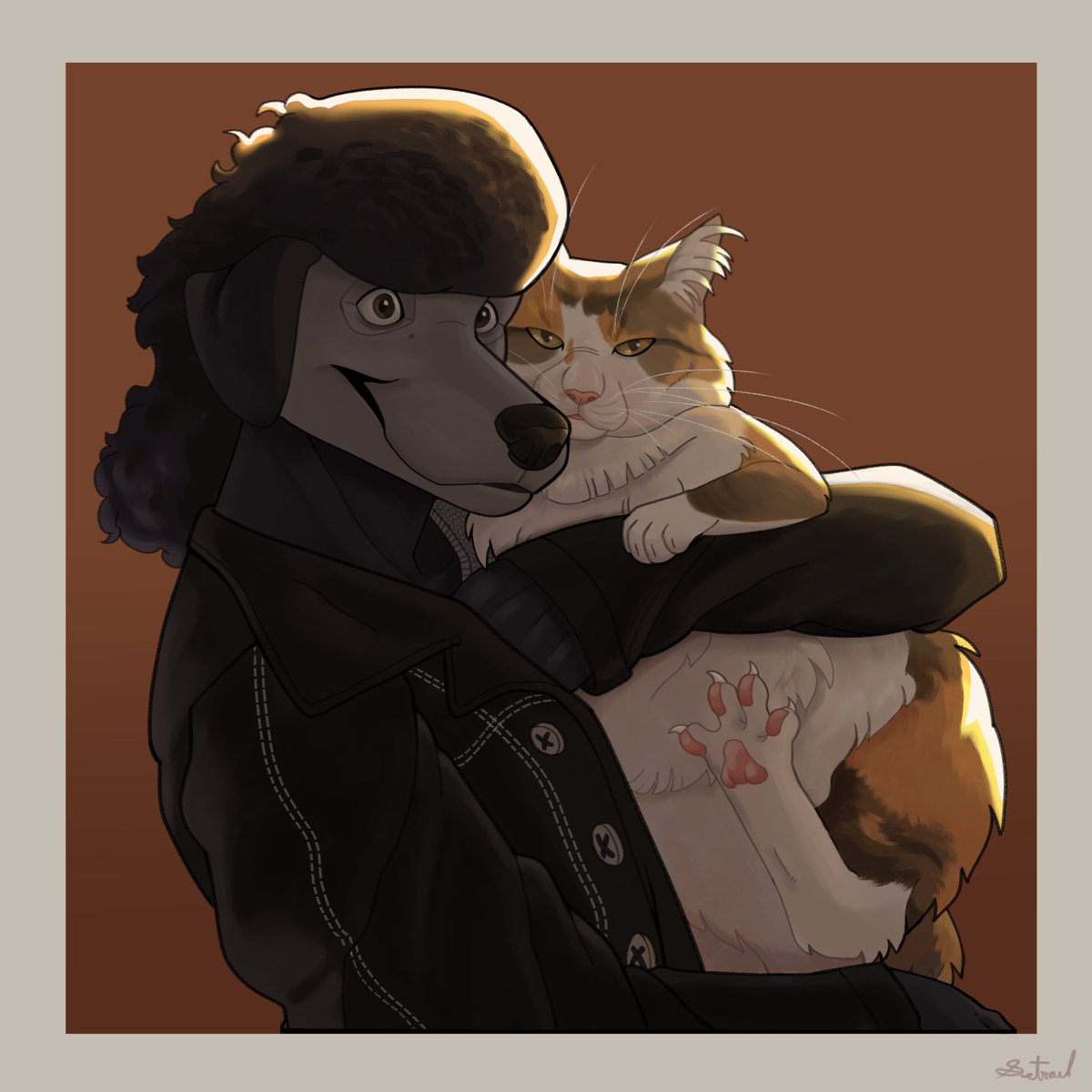 Me and my cat. Shares appreciated! I hope to do a lot more finished illustrations this year, and I hope my effort comes through.