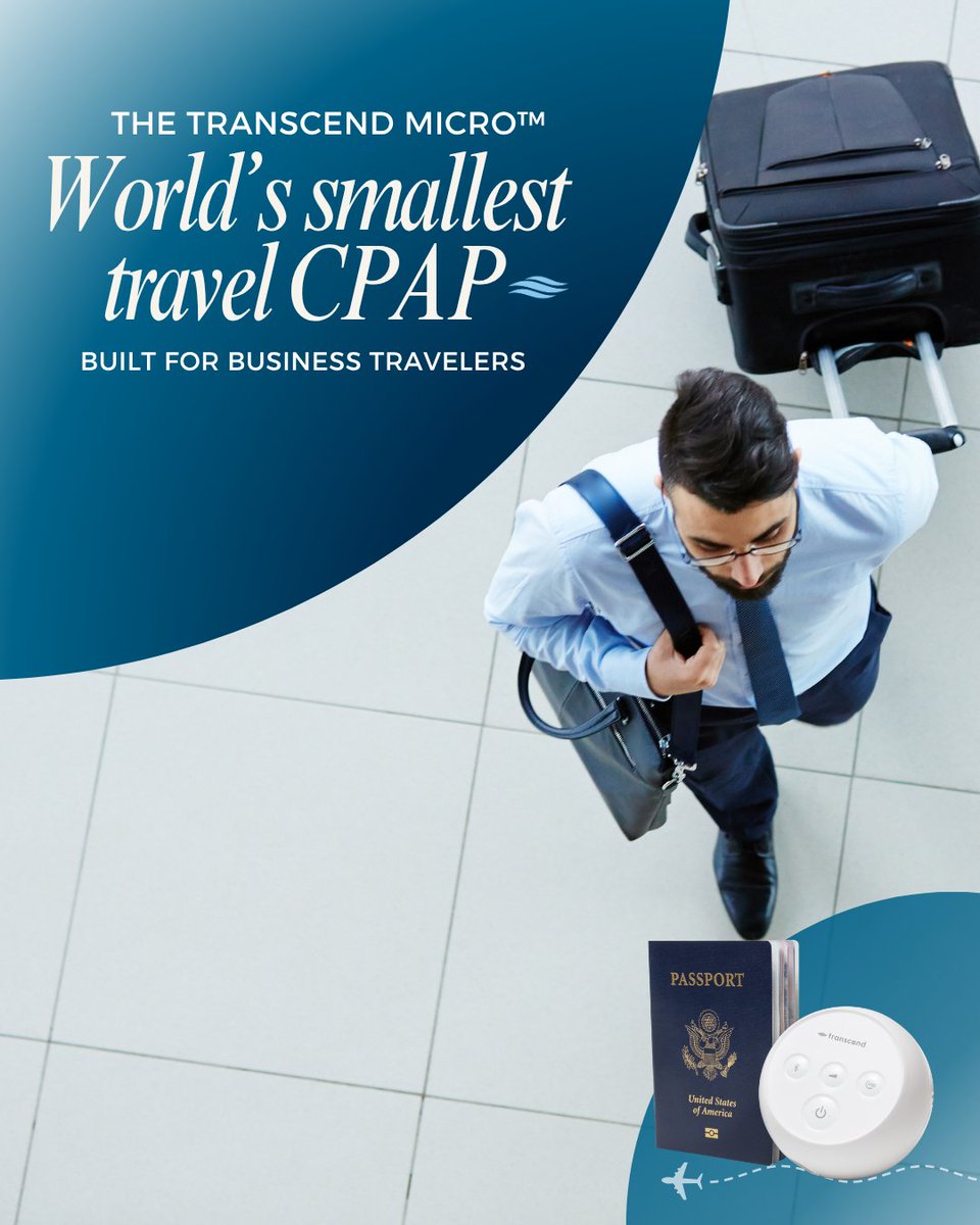 Transcend_CPAP's tweet image. Travel for work doesn’t have to mean losing sleep. The Transcend Micro™ fits in your carry-on and keeps you rested from takeoff to touchdown.

#SleepWellWorkWell #TranscendMicro #BusinessTravelReady