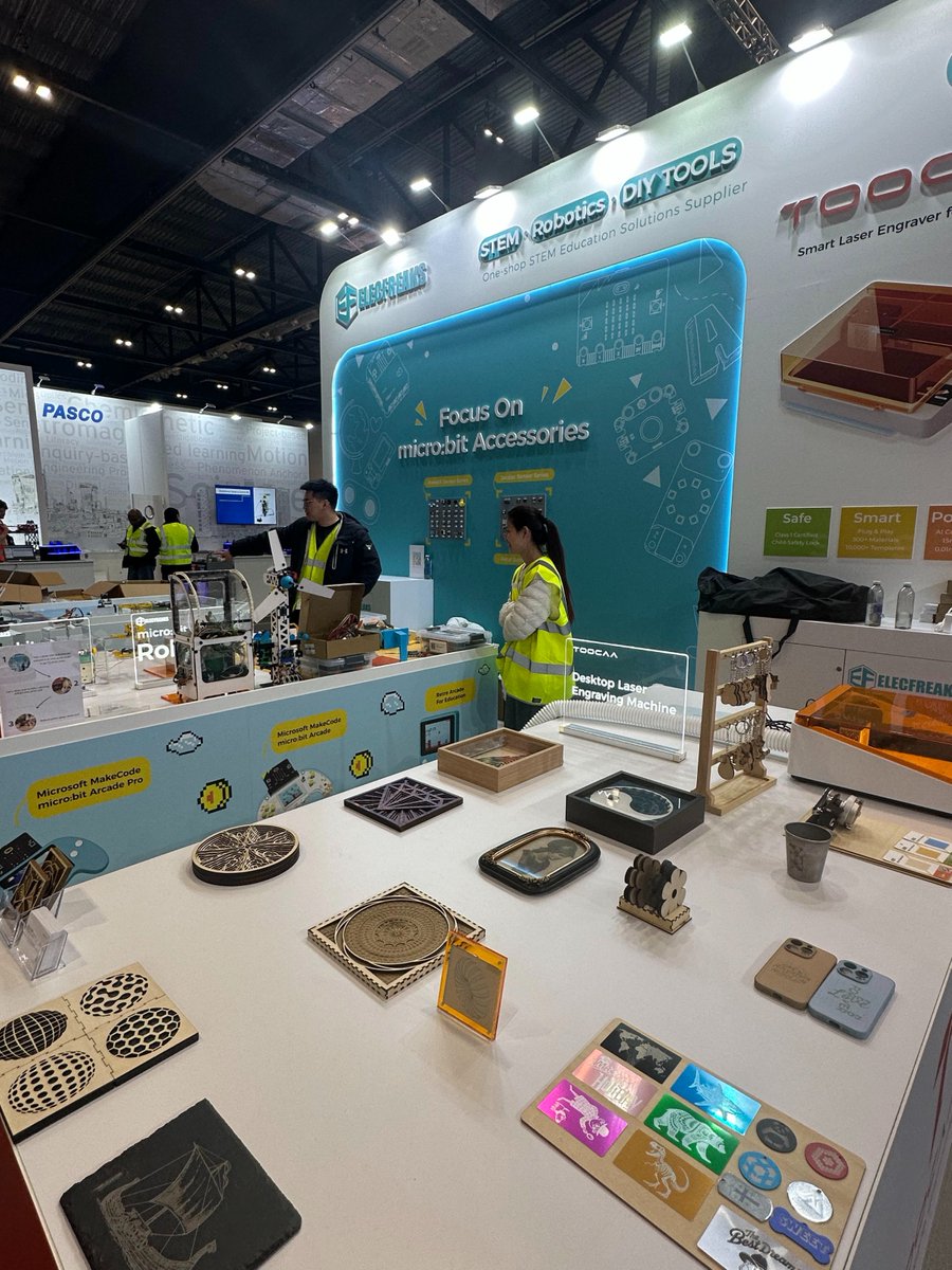 elecfreaks's tweet photo. Everything is ready! Welcome to visit and exchange ideas at NG50!🙋

#elecfreaks #bett2026 #microbit #STEMforKids #KidsWhoCode #RobotBuilding #FutureInventors #CodingForKids #EducationForAll https://t.co/GHsD4K7Yar