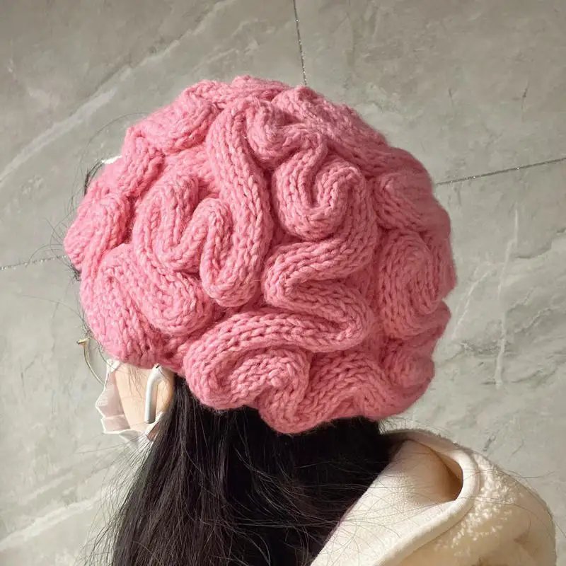 aesttics's tweet image. crochet brain beanie 🧠