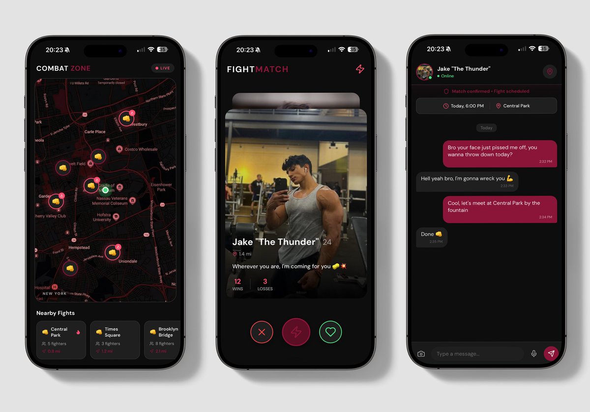 Billion dollar app idea:

Tinder but for fights