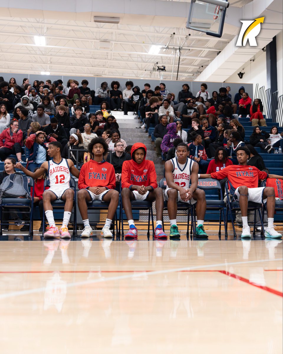 Revocruit's tweet photo. Snaps from Revocruit Powered Program Denton Ryan bringing the energy in their rivalry matchup against Denton. Pace was high, intensity was real, and Ryan showed what their program is about from tip to buzzer. 

College coaches can track Denton Ryan on the Revocruit software. https://t.co/mfE2zQEjXW