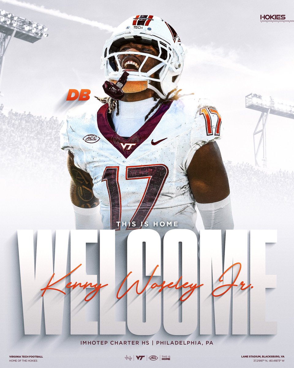 HokiesFB's tweet image. Welcome Home, Kenny Woseley Jr. !

#ThisIsHome | @kwoseley35