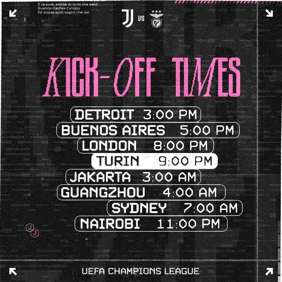 Da dove seguirete #JuveSLB? ⏰🗺️ #UCL