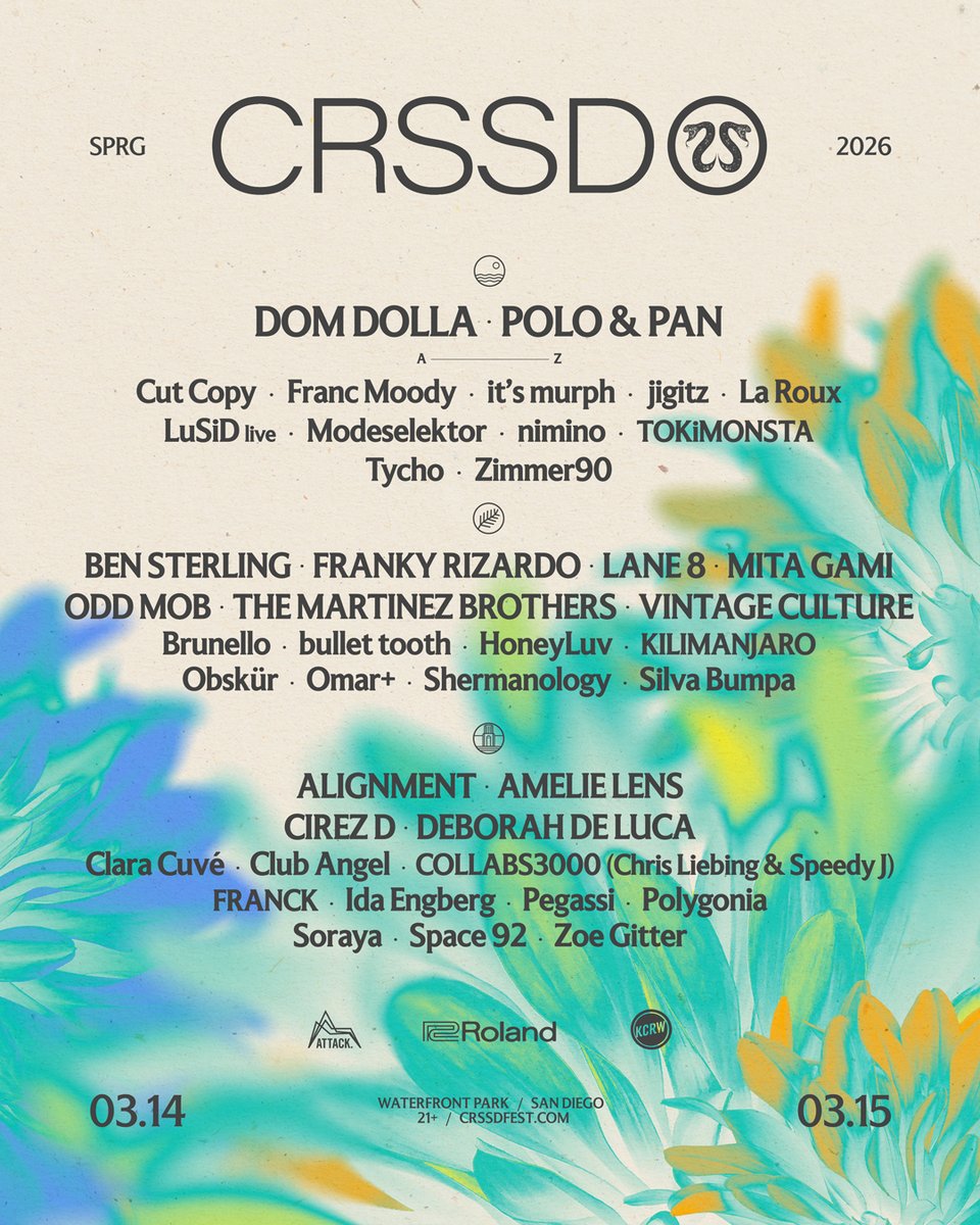 Lineup by day + additions have landed ✨

A limited amount of single day tickets will open up this Friday 1/23 at 12PM PT. 

Get Notified → laylo.com/crssdfest/sing…