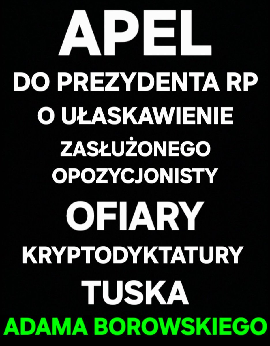 Podpisz...
APEL DO 🇵🇱 PREZYDENTA <a href="/NawrockiKn/">Karol Nawrocki</a>