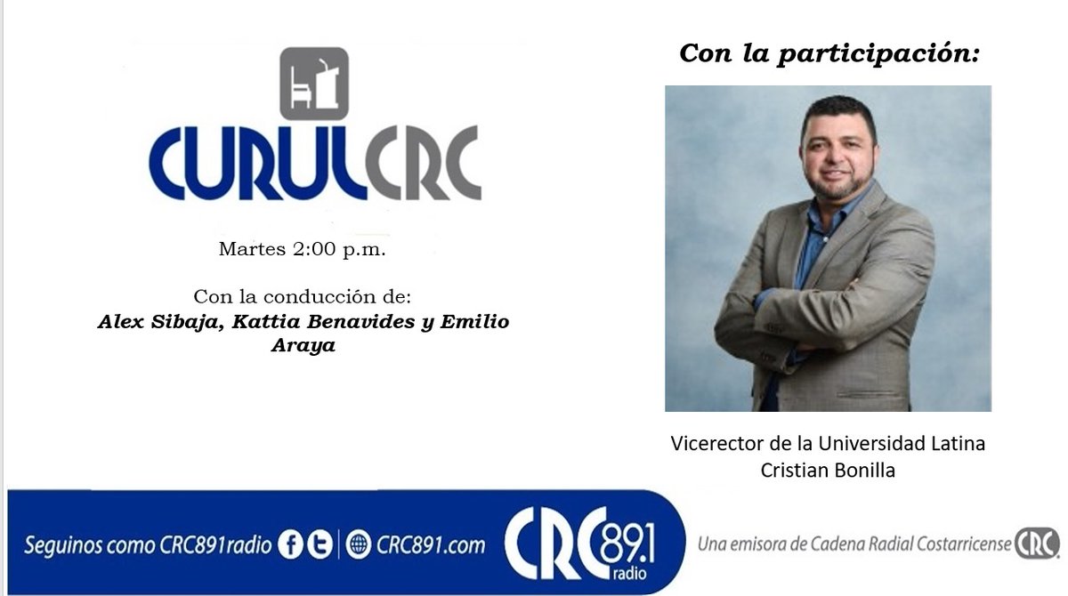 ¡Iniciamos edición de Martes! 🎙

Invitado: 
<a href="/Productorcr/">Cristian Bonilla</a>

Conducen:
<a href="/alexsibajag/">Alex Sibaja</a>
<a href="/Kabemo/">Kattia Benavides</a>
<a href="/EmilioArayaS/">Emilio Araya 🇨🇷</a>

📻: <a href="/CRC891Radio/">CRC891Radio</a>

📲:facebook.com/share/v/16o1Pr…