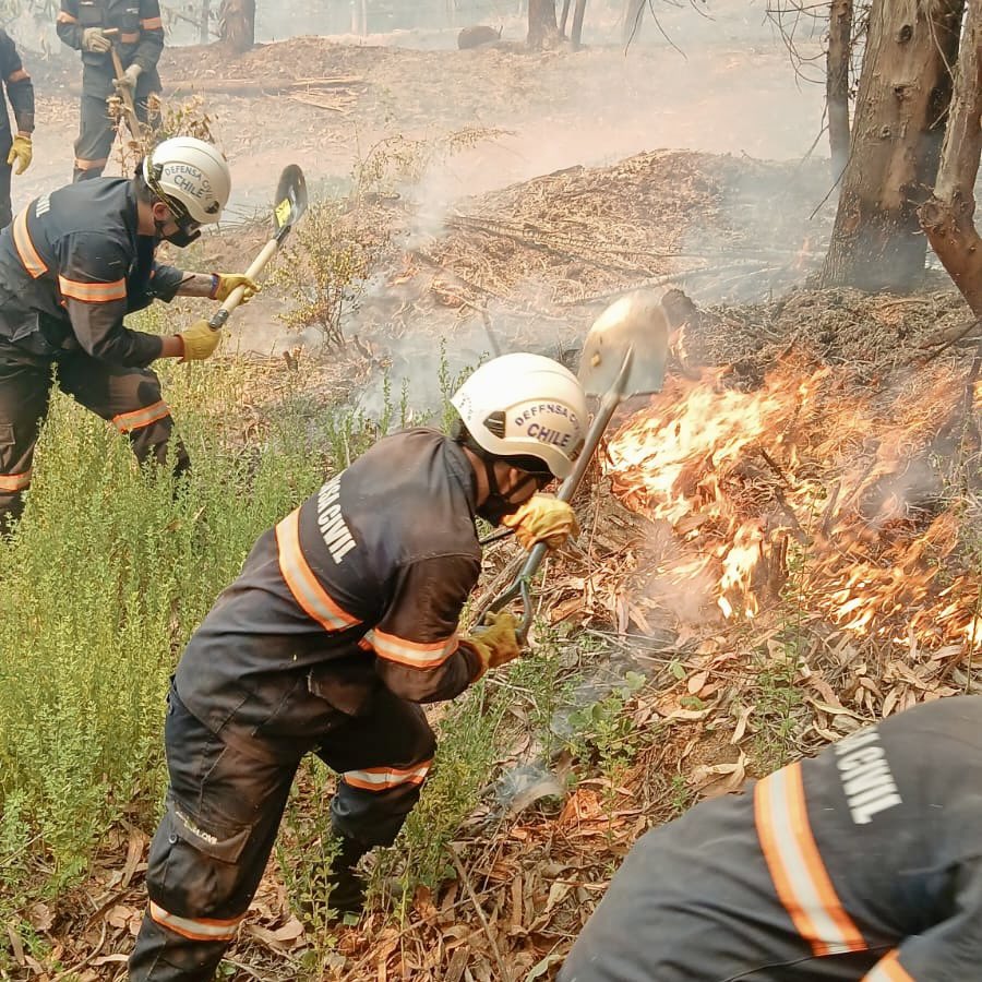 mindefchile's tweet image. La Defensa Civil de Chile, organización de voluntariado dependiente del Ministerio de Defensa Nacional, se encuentra brindando apoyo a las comunidades afectadas por los incendios en la zona centro sur del país.