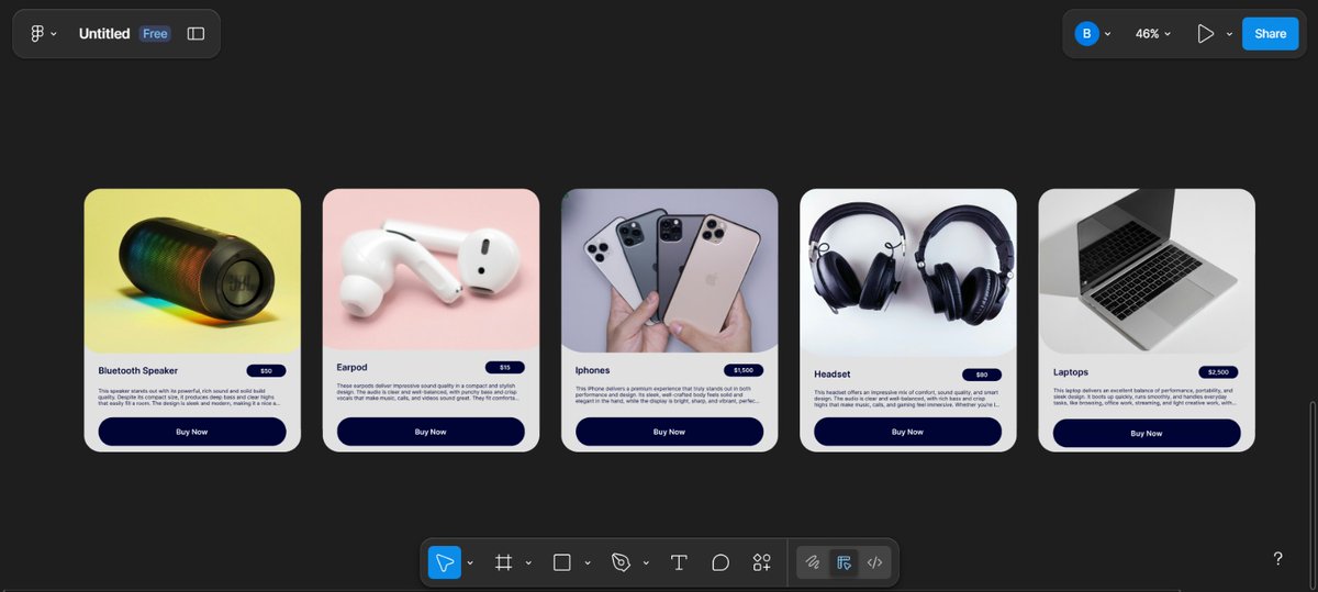 Emp_Brain's tweet photo. Just finished designing a clean e-commerce product UI in Figma 🎨
Focused on modern cards, smooth layout, and a clear “Buy Now” flow.

Open to feedback and collaborations 👀 https://t.co/5E5MeGuYWg