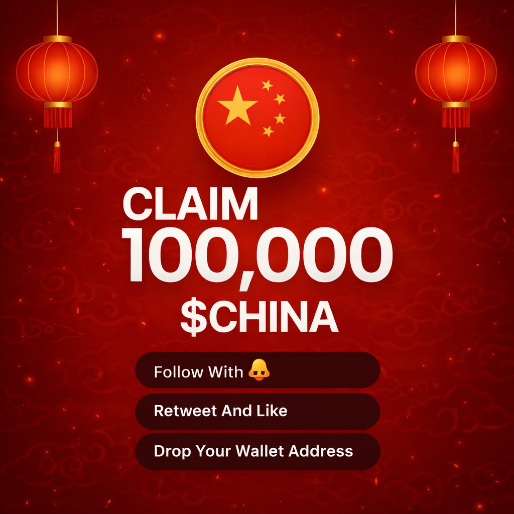 ChinaMemeSol's tweet image. CLAIM 1,000,000 $CHINA ? 

STEP 1 : 💟 &amp;amp; 🔁 + Follow 🔔
STEP 2 : Drop your #Solana address 

First 2500 wallets 👀 Turn on the notis
#SolanaAirdrop