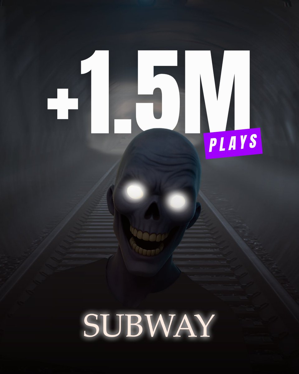 DojoMaps's tweet image. 🚇👻 1.5M plays in Subway!

Our horror map dropped in 2023 and you’re still grinding it 🔥

Creepy vibes, fun gameplay and updates that keep things spicy. 👾✨

Thanks to everyone brave enough to ride this nightmare with us! 💜🎮

#games #fortnite #fortnitecreative #uefn #gamedev…