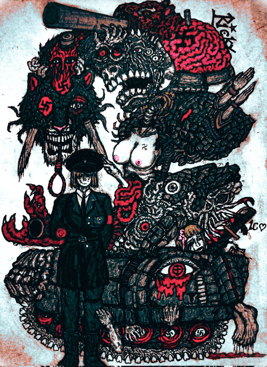 Ricky_boy_18's tweet photo. <The tank devil : '卐Tiger' >
.
. 
#art #drawing #darkart #darkfantasy #illustration #クリーチャー #モンスター #creepyart https://t.co/TiELjPEAby