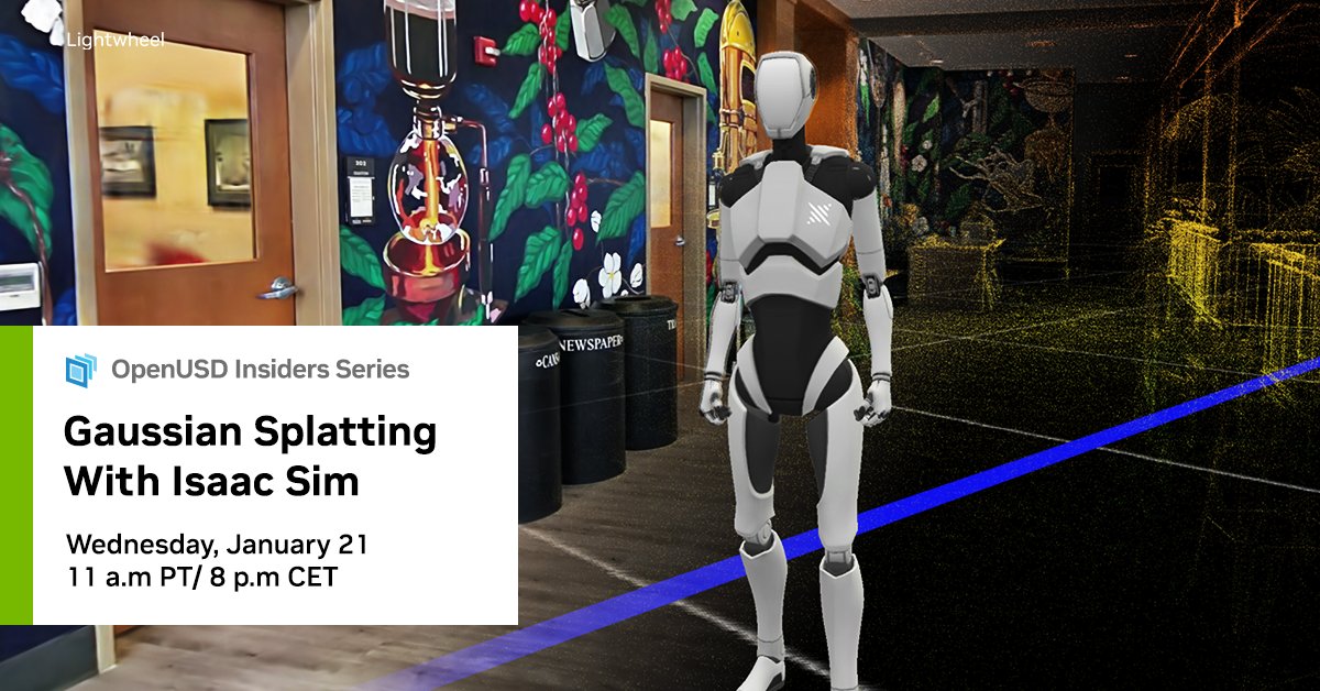 NVIDIARobotics's tweet photo. Realistic sim environments in weeks? Try minutes. ⌛

Join us live on Wednesday, Jan 21 at 11 AM PT as @jonstephens85 shows how to build photorealistic Isaac Sim environments from text, images, and real-world scans using Gaussian Splatting for faster iteration, greater diversity, and more realistic robot training.

📅 Add to calendar: https://t.co/ZFUPntDuPR