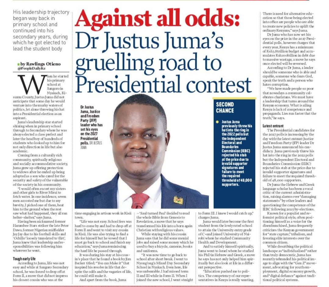 Dr. Justus Juma _@THE PRESIDENT_ tweet media