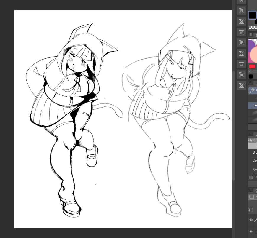 first sketch pass vs lines